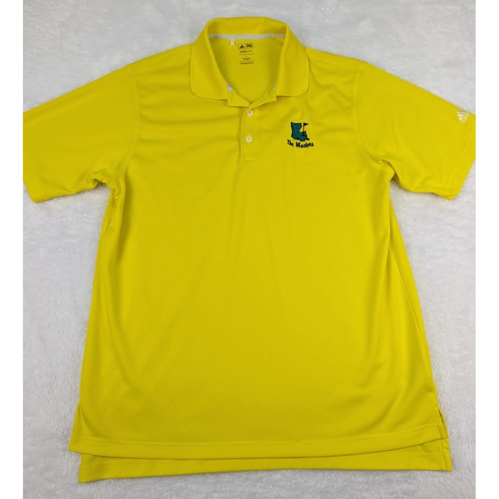 Adidas‎ "The Masters" Golf Polo Men's L Yellow Golf Masters Climalite